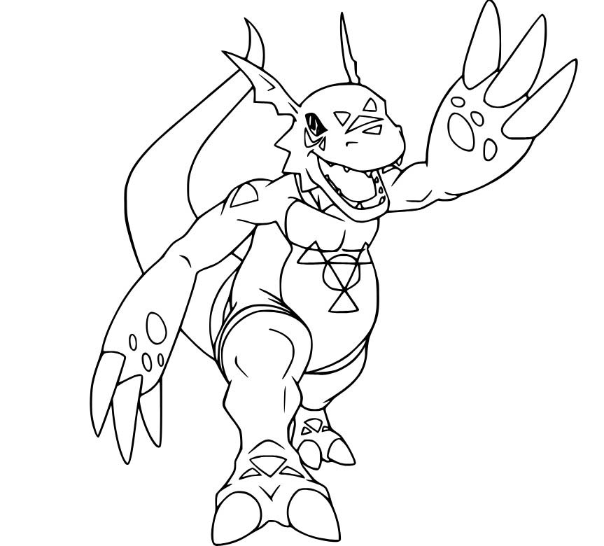 Kolorowanka Digimon wydruku podstawowy
