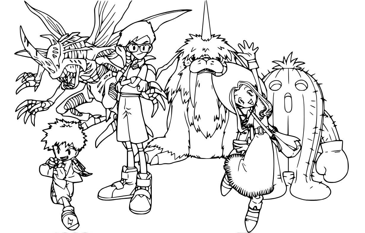 Kolorowanka Digimon wydruku prosty