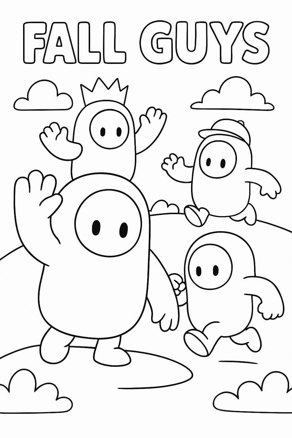 Kolorowanka Fall Guys bezpłatny prosty