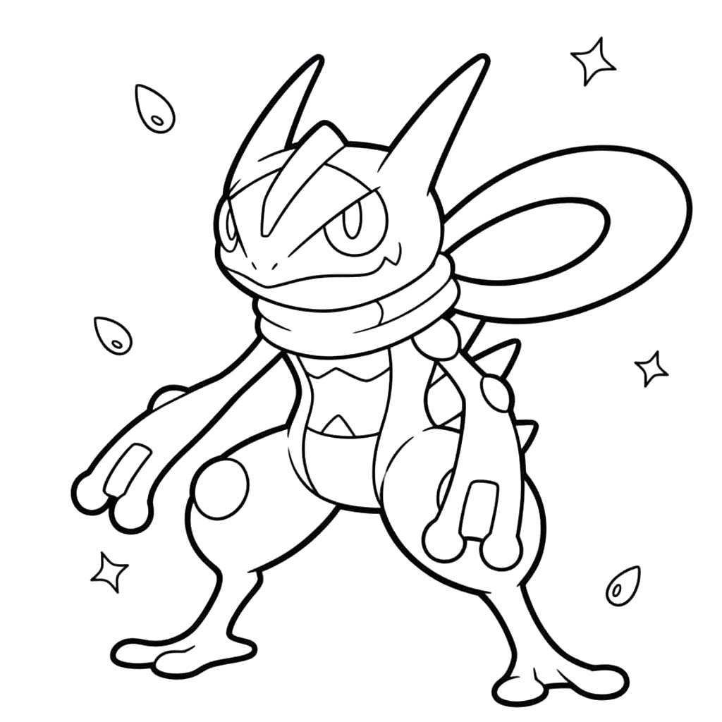 Kolorowanka Greninja bezpłatny podstawowy