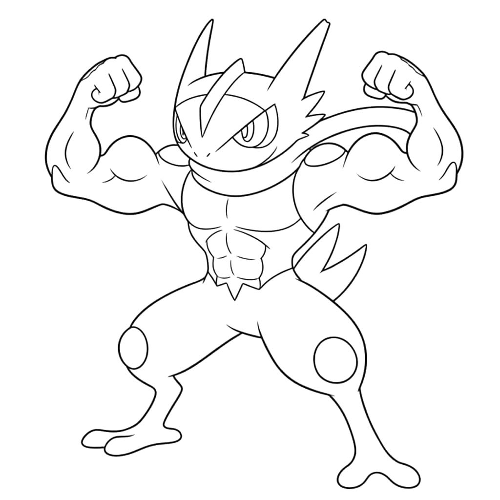 Kolorowanka Greninja bezpłatny wydruku prosty