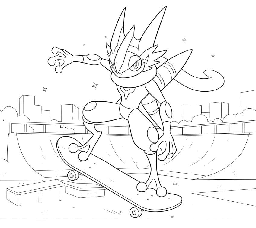 Kolorowanka Greninja bezpłatny wydruku