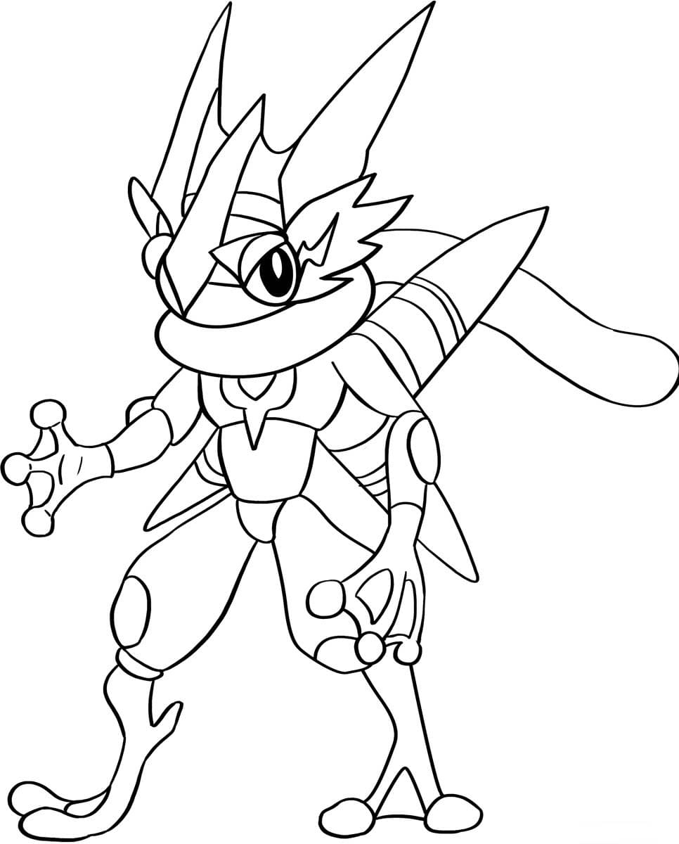 Kolorowanka Greninja wydruku dla dzieci