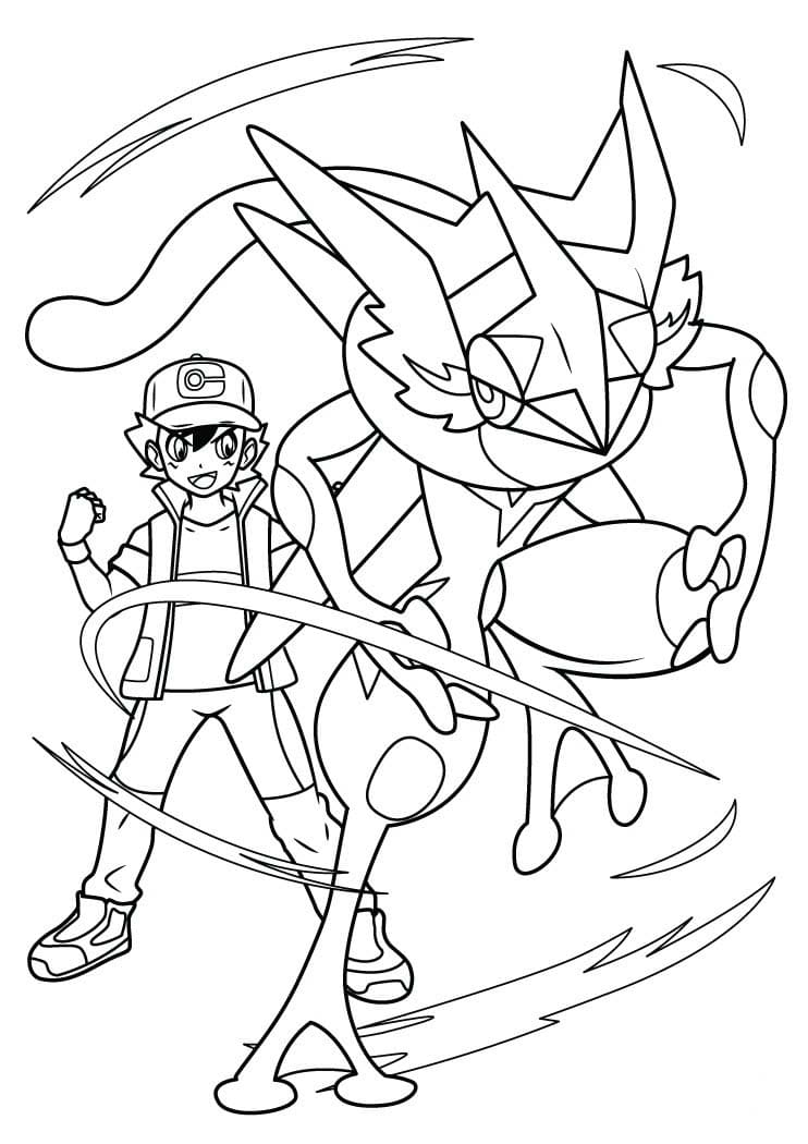 Kolorowanka Greninja wydruku łatwy