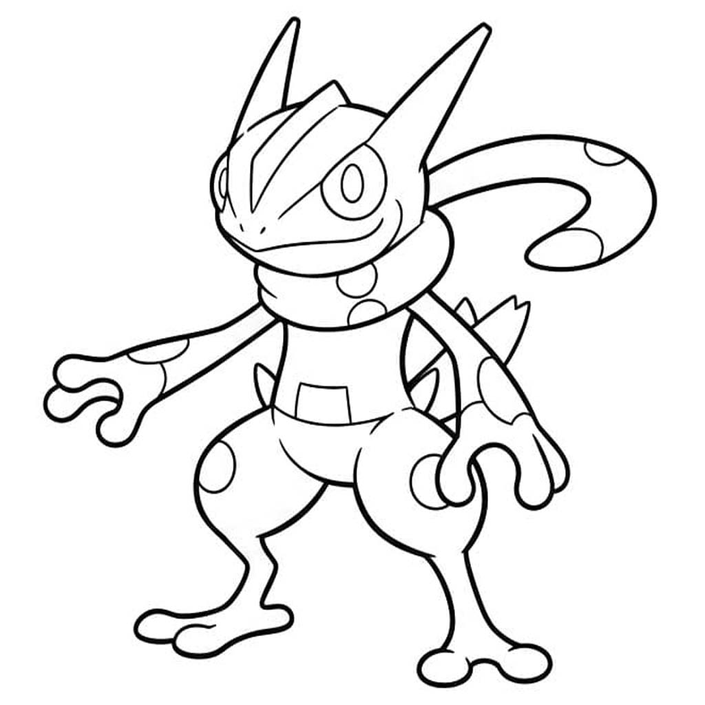Kolorowanka Greninja wydruku podstawowy