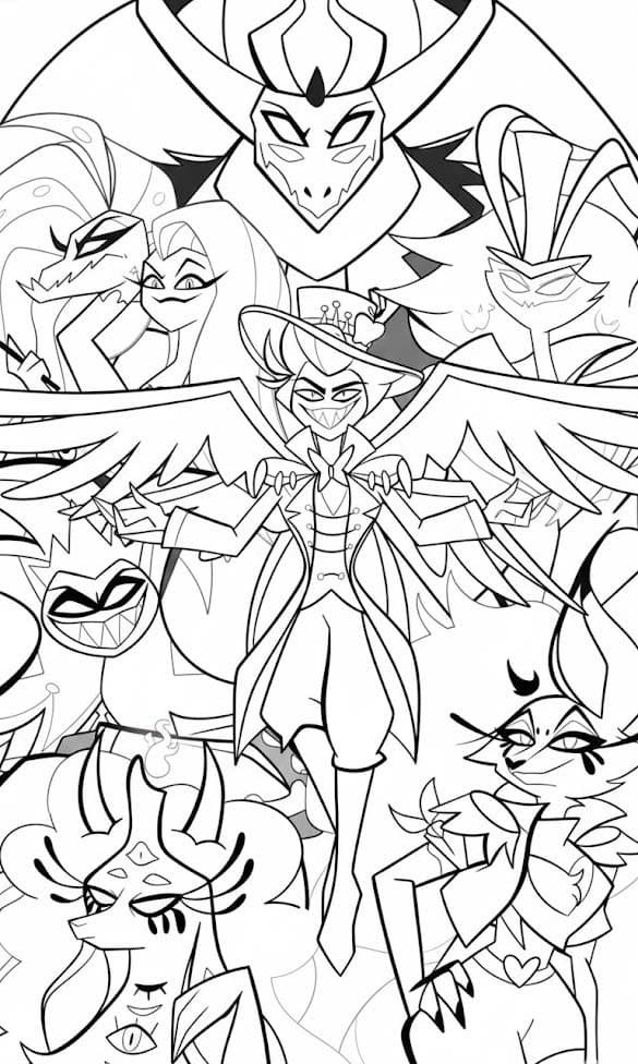 Kolorowanka Hazbin Hotel bezpłatny łatwy