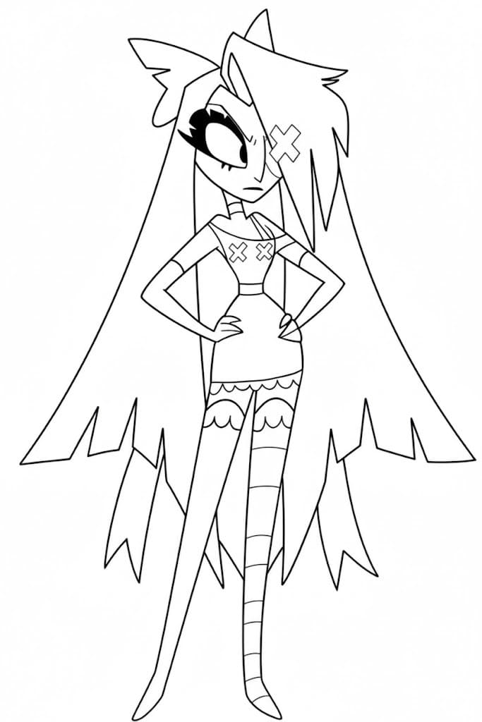 Kolorowanka Hazbin Hotel łatwy u dzieci