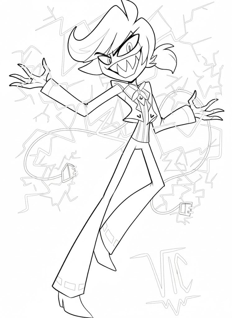 Kolorowanka Hazbin Hotel podstawowy u dzieci