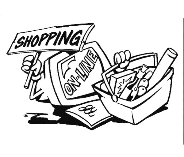 Kolorowanka Komputer bezpłatny prosty