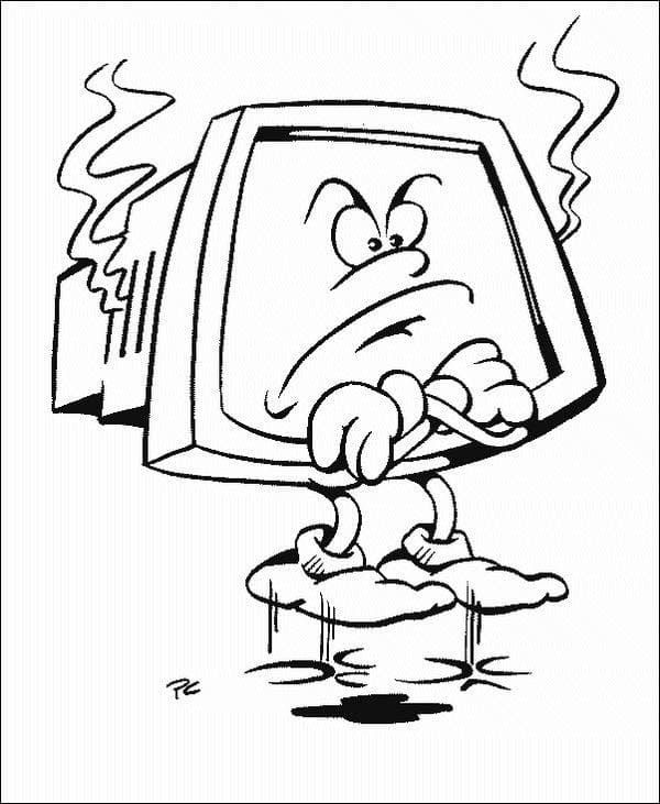 Kolorowanka Komputer bezpłatny wydruku dla dzieci