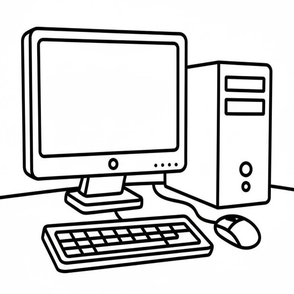 Kolorowanka Komputer bezpłatny wydruku