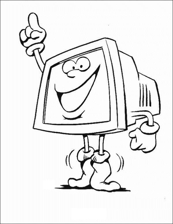 Kolorowanka Komputer wydruku podstawowy