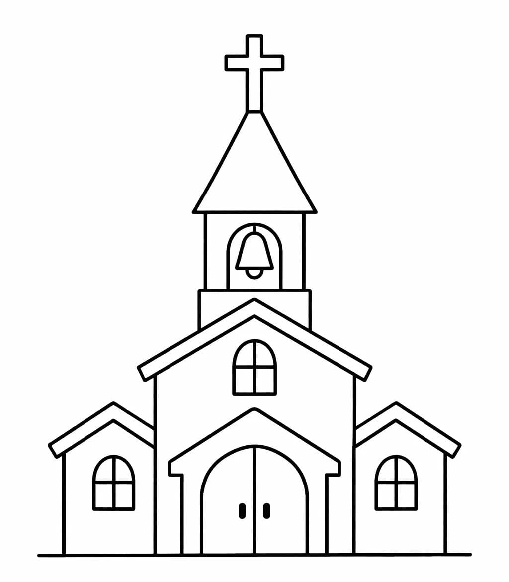 Kolorowanka Kościół bezpłatny łatwy