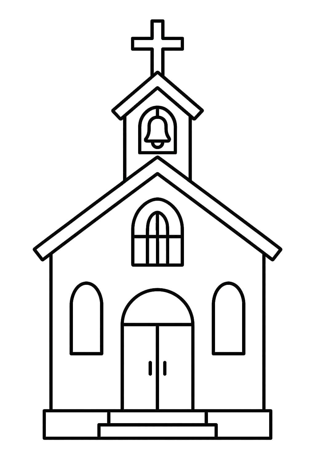 Kolorowanka Kościół bezpłatny wydruku prosty