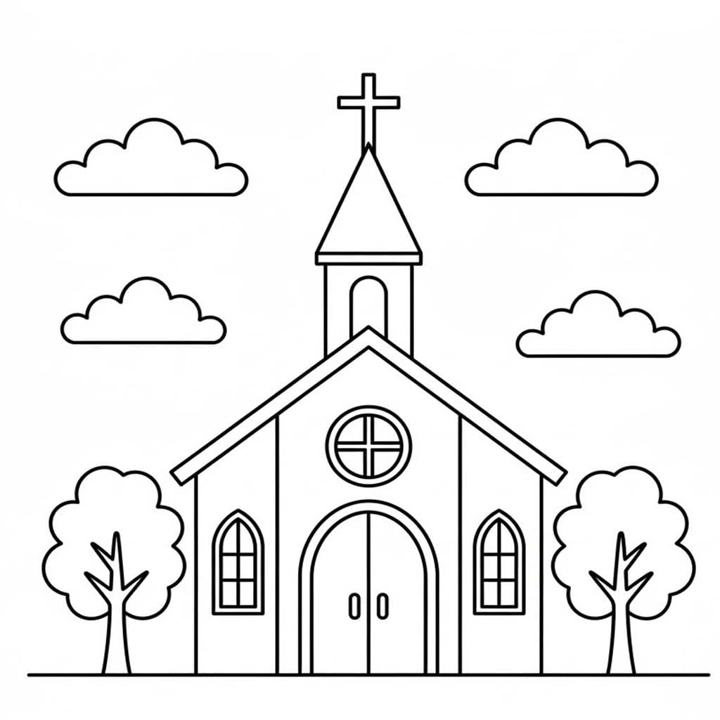 Kolorowanka Kościół dla dzieci