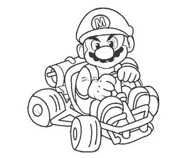 Kolorowanka Mario Kart bezpłatny dla dzieci
