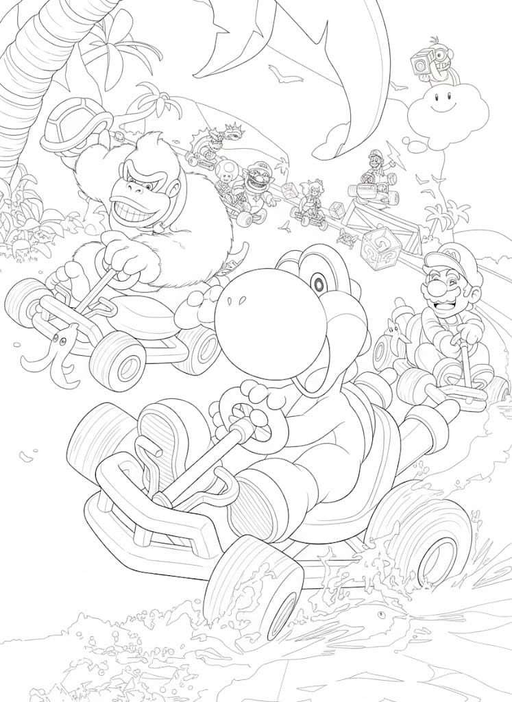 Kolorowanka Mario Kart bezpłatny
