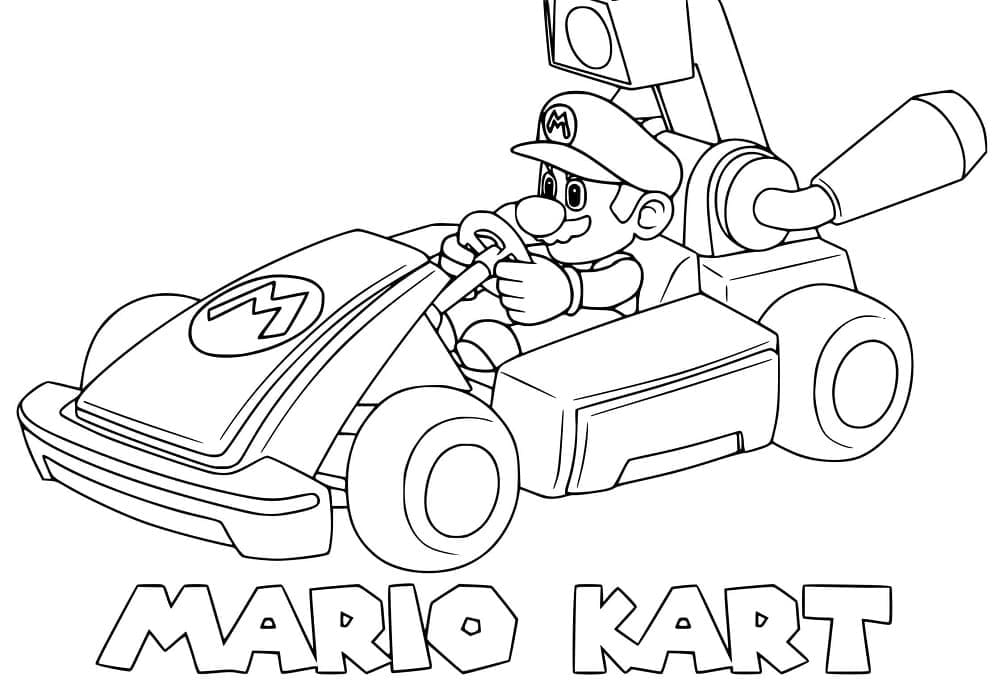 Kolorowanka Mario Kart łatwy u dzieci