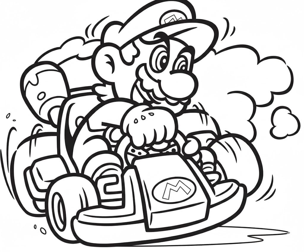 Kolorowanka Mario Kart wydruku