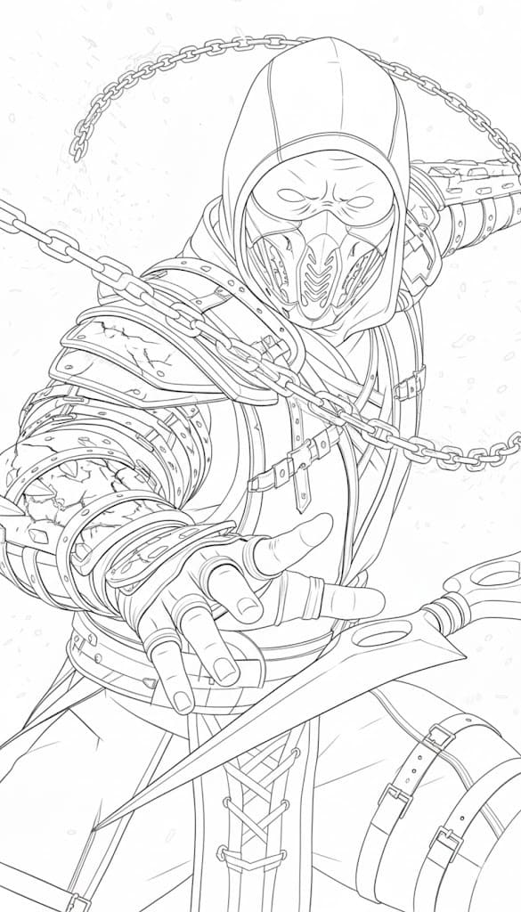 Kolorowanka Mortal Kombat bezpłatny wydruku