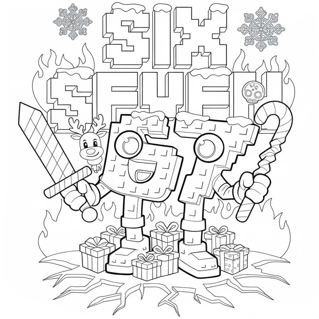 Kolorowanka Narysuj 67 Brainrot bezpłatny łatwy