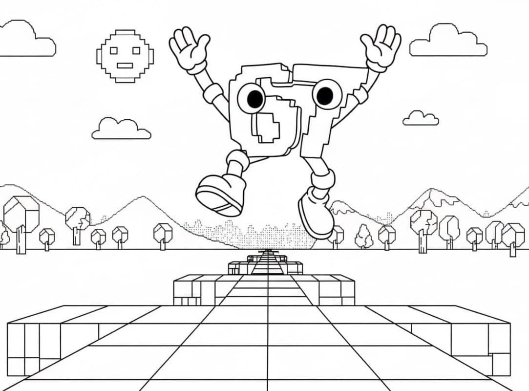 Kolorowanka Narysuj 67 Brainrot bezpłatny wydruku podstawowy