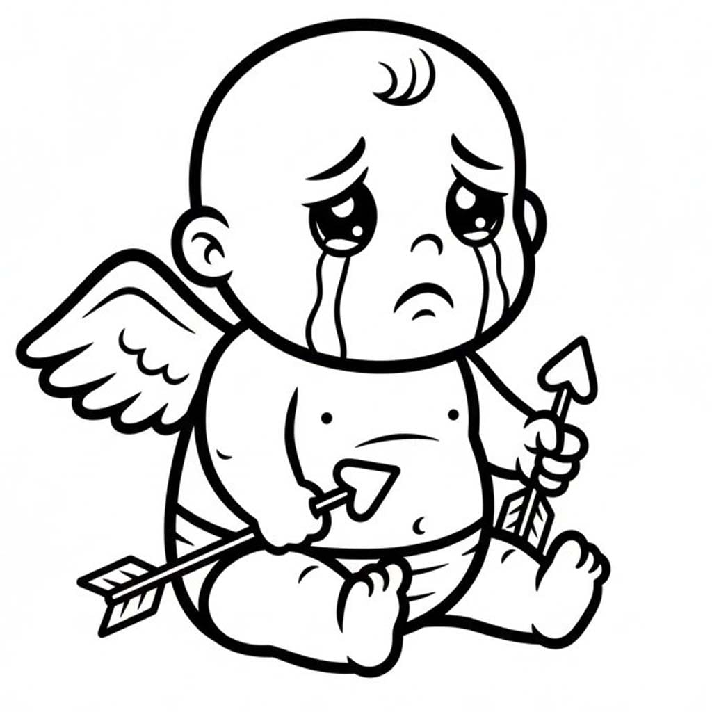 Kolorowanka Narysuj Amorek dla dzieci