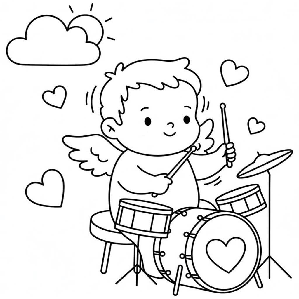 Kolorowanka Narysuj Amorek łatwy