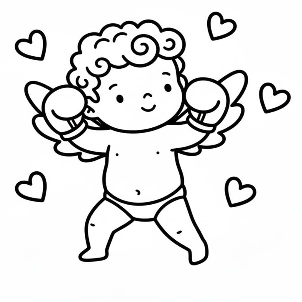 Kolorowanka Narysuj Amorek prosty