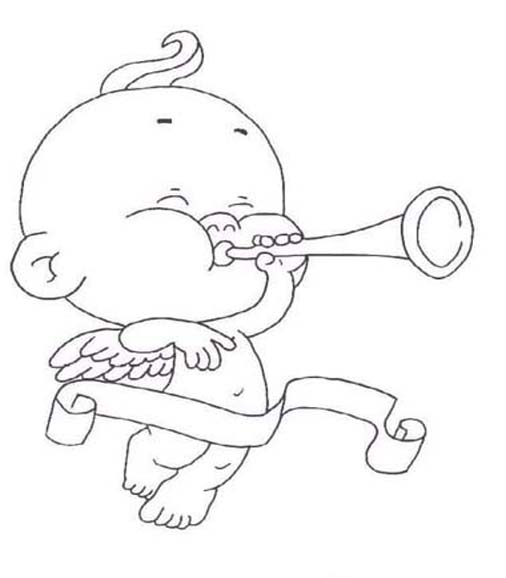 Kolorowanka Narysuj Amorek wydruku łatwy