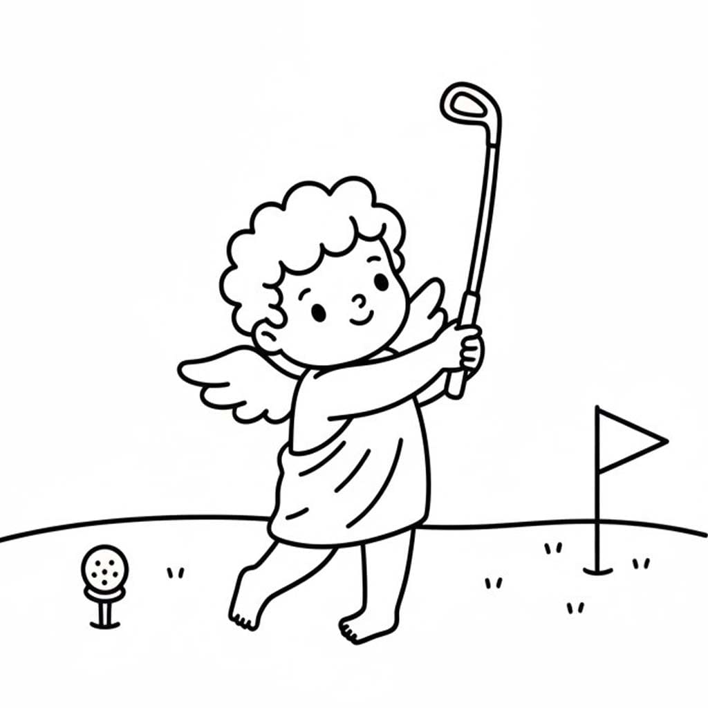 Kolorowanka Narysuj Amorek wydruku