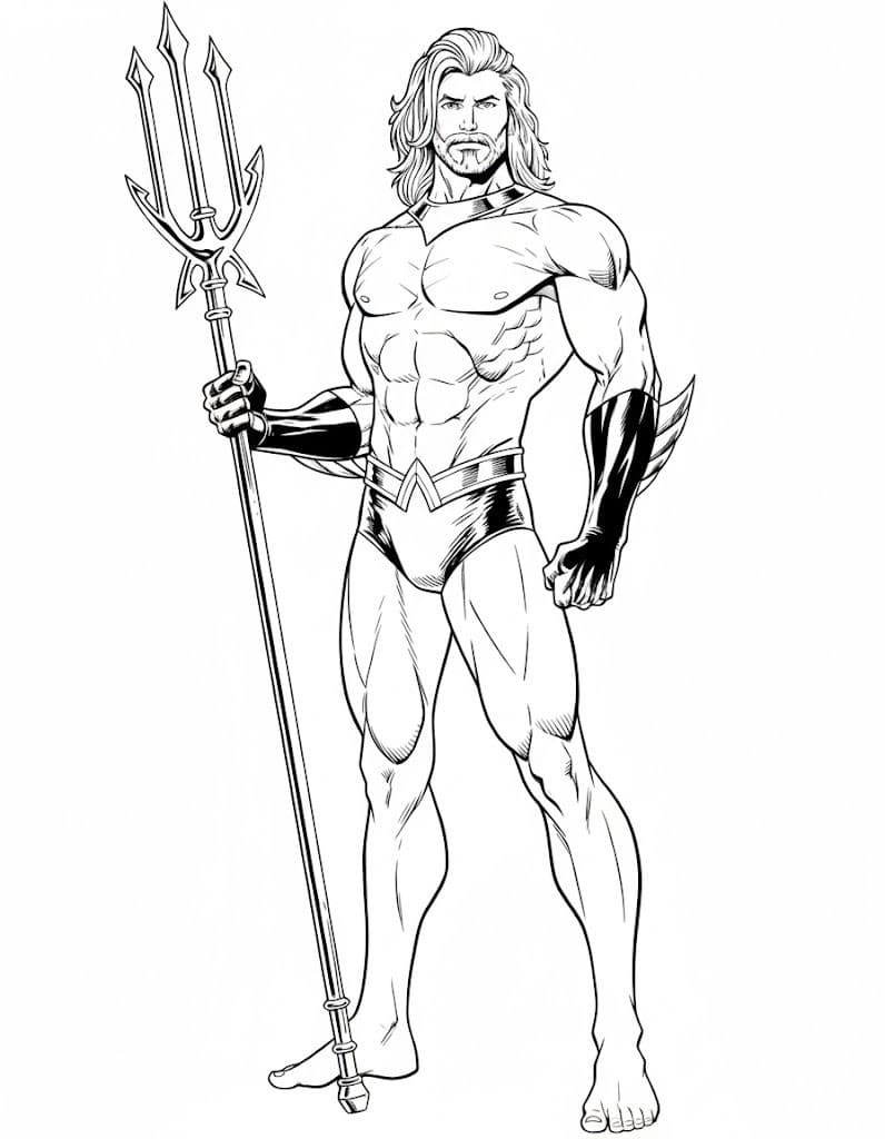 Kolorowanka Narysuj Aquaman bezpłatny podstawowy