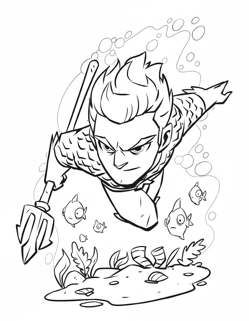 Kolorowanka Narysuj Aquaman bezpłatny