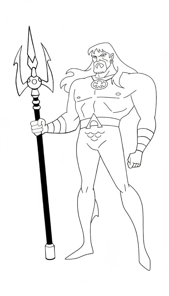 Kolorowanka Narysuj Aquaman dla dzieci