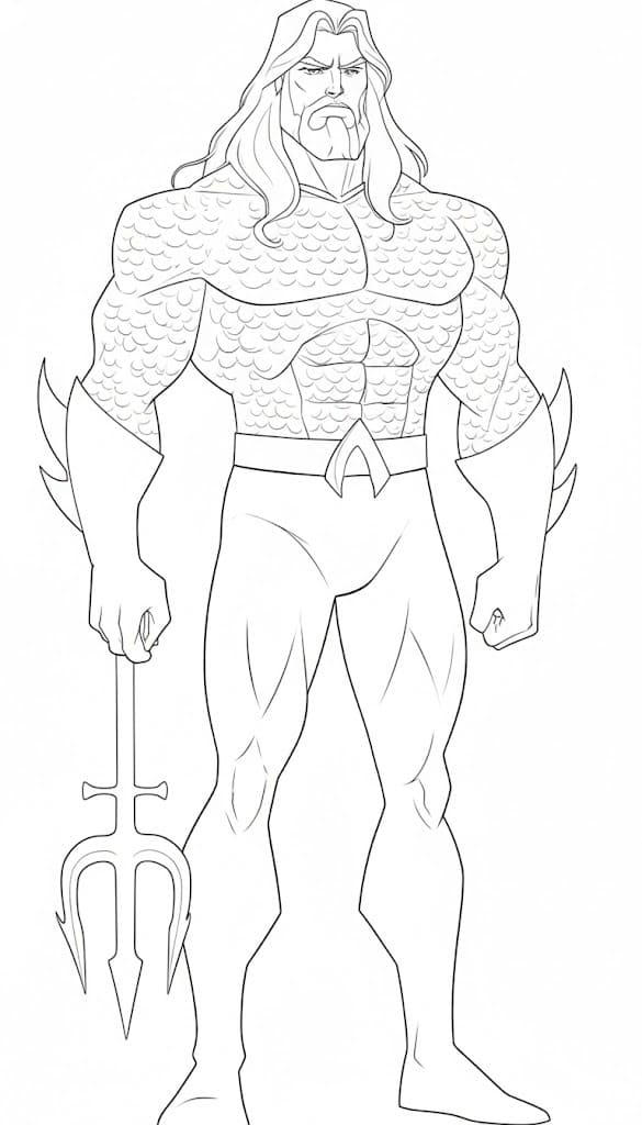 Kolorowanka Narysuj Aquaman prosty