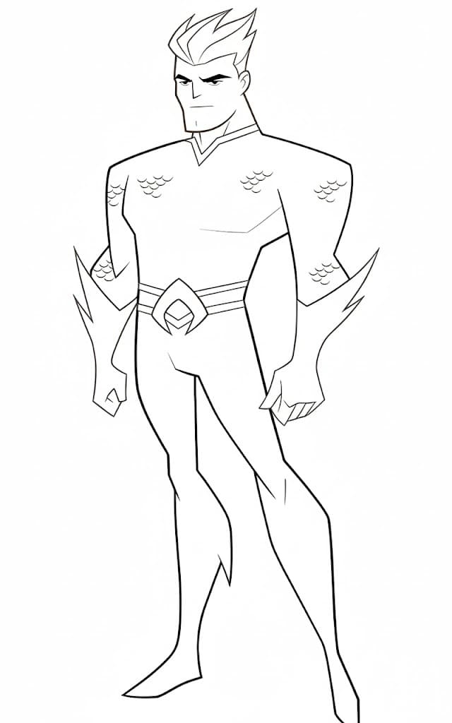 Kolorowanka Narysuj Aquaman wydruku podstawowy
