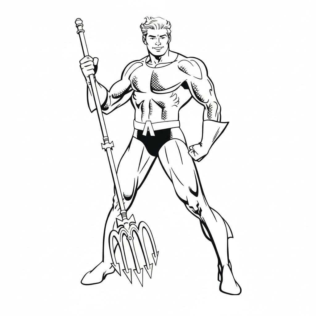 Kolorowanka Narysuj Aquaman wydruku