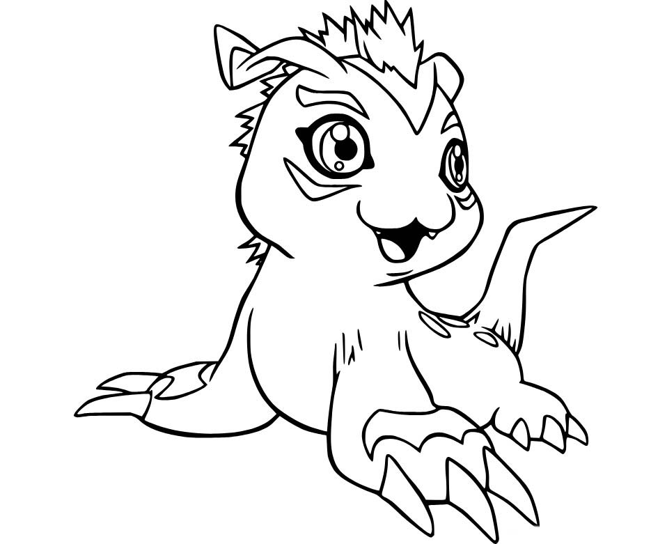 Kolorowanka Narysuj Digimon bezpłatny prosty