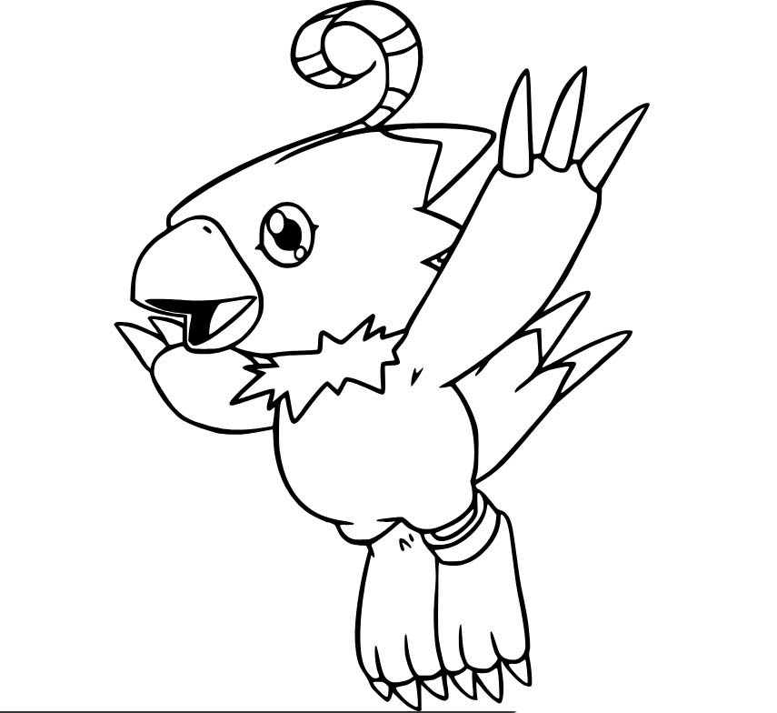 Kolorowanka Narysuj Digimon bezpłatny wydruku łatwy