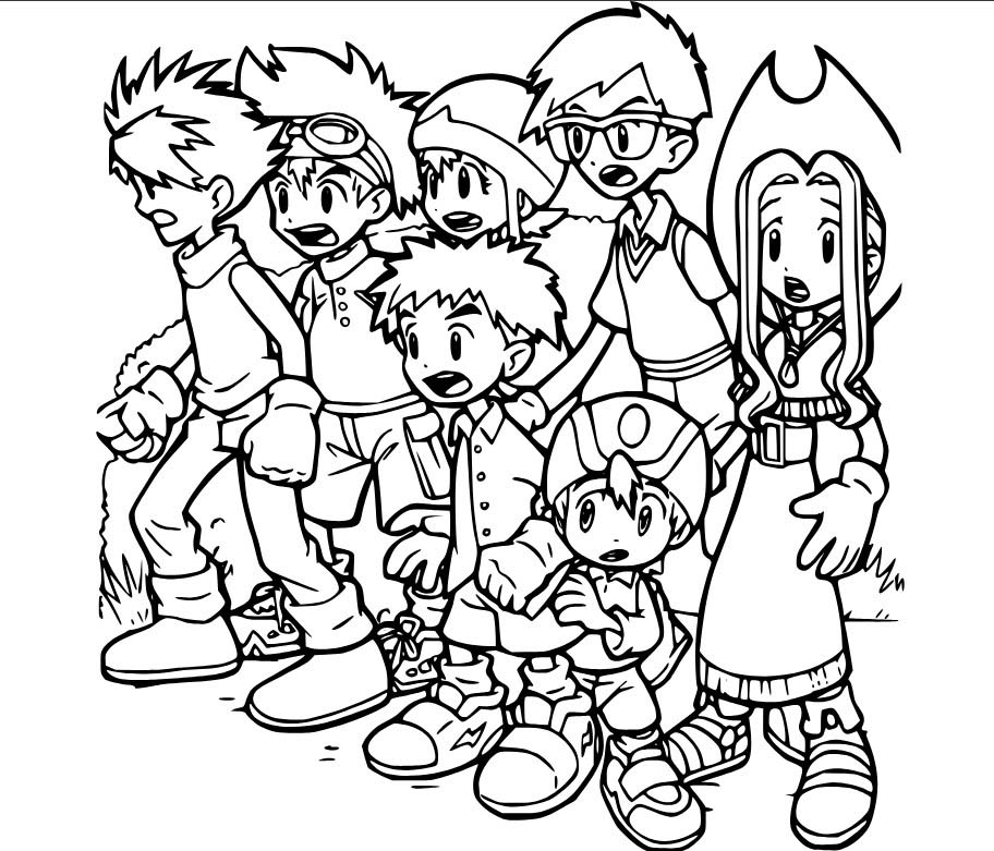 Kolorowanka Narysuj Digimon prosty