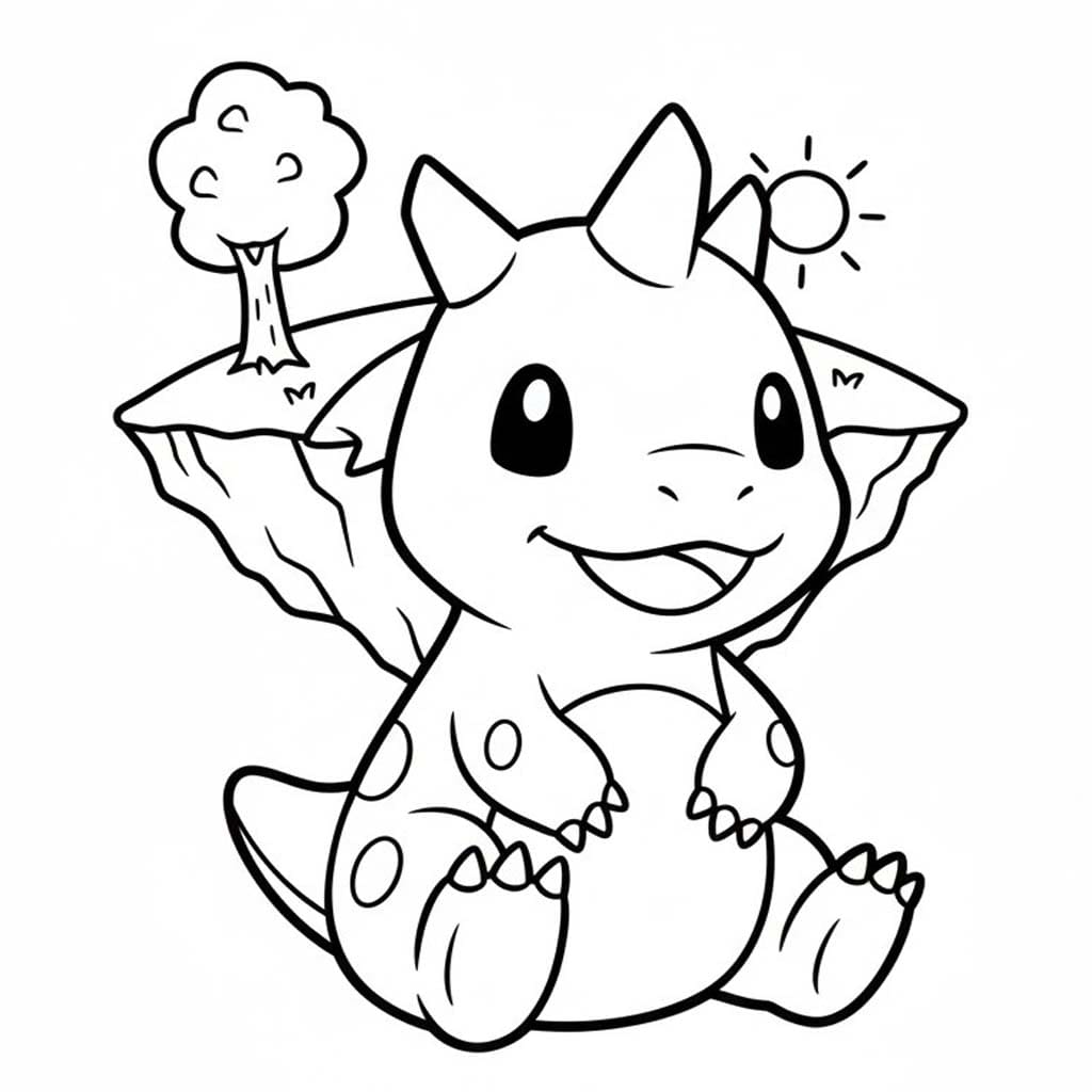 Kolorowanka Narysuj Digimon wydruku łatwy