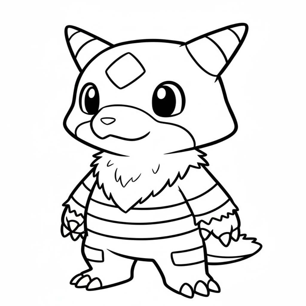 Kolorowanka Narysuj Digimon wydruku podstawowy