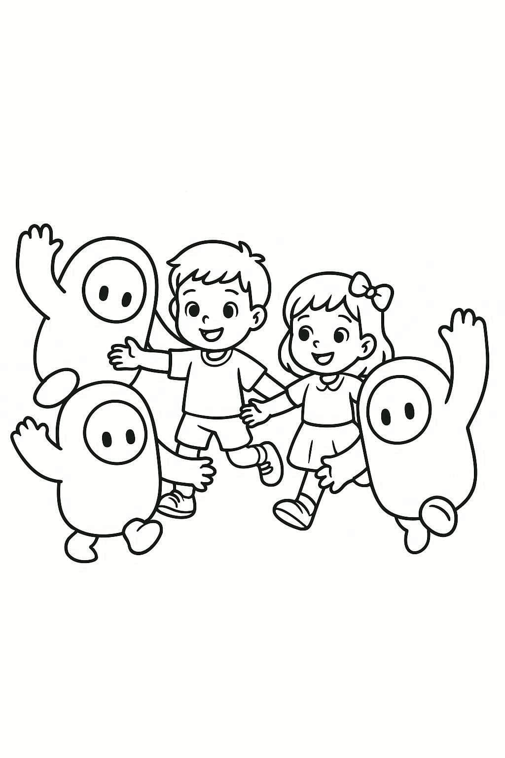 Kolorowanka Narysuj Fall Guys bezpłatny dla dzieci