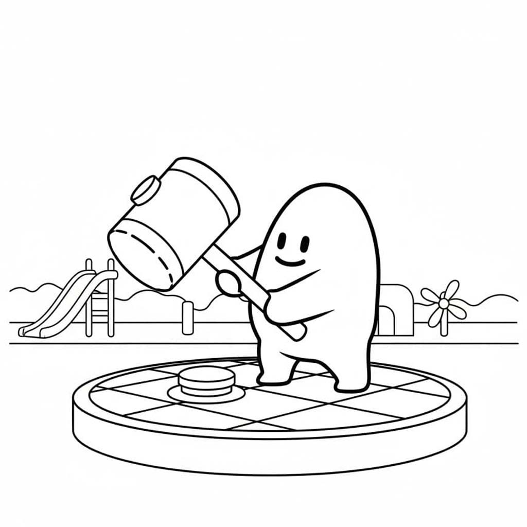 Kolorowanka Narysuj Fall Guys bezpłatny podstawowy