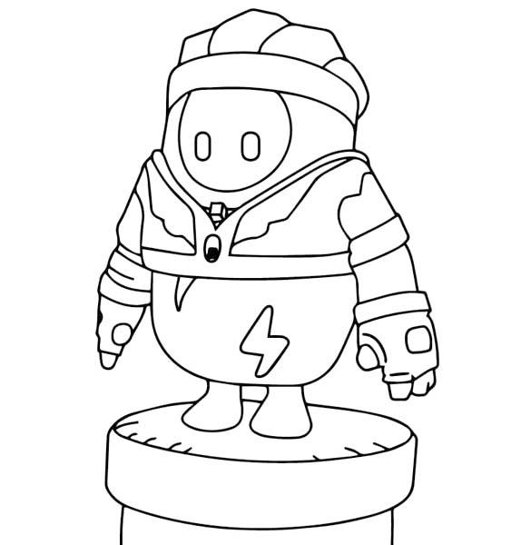 Kolorowanka Narysuj Fall Guys bezpłatny wydruku podstawowy