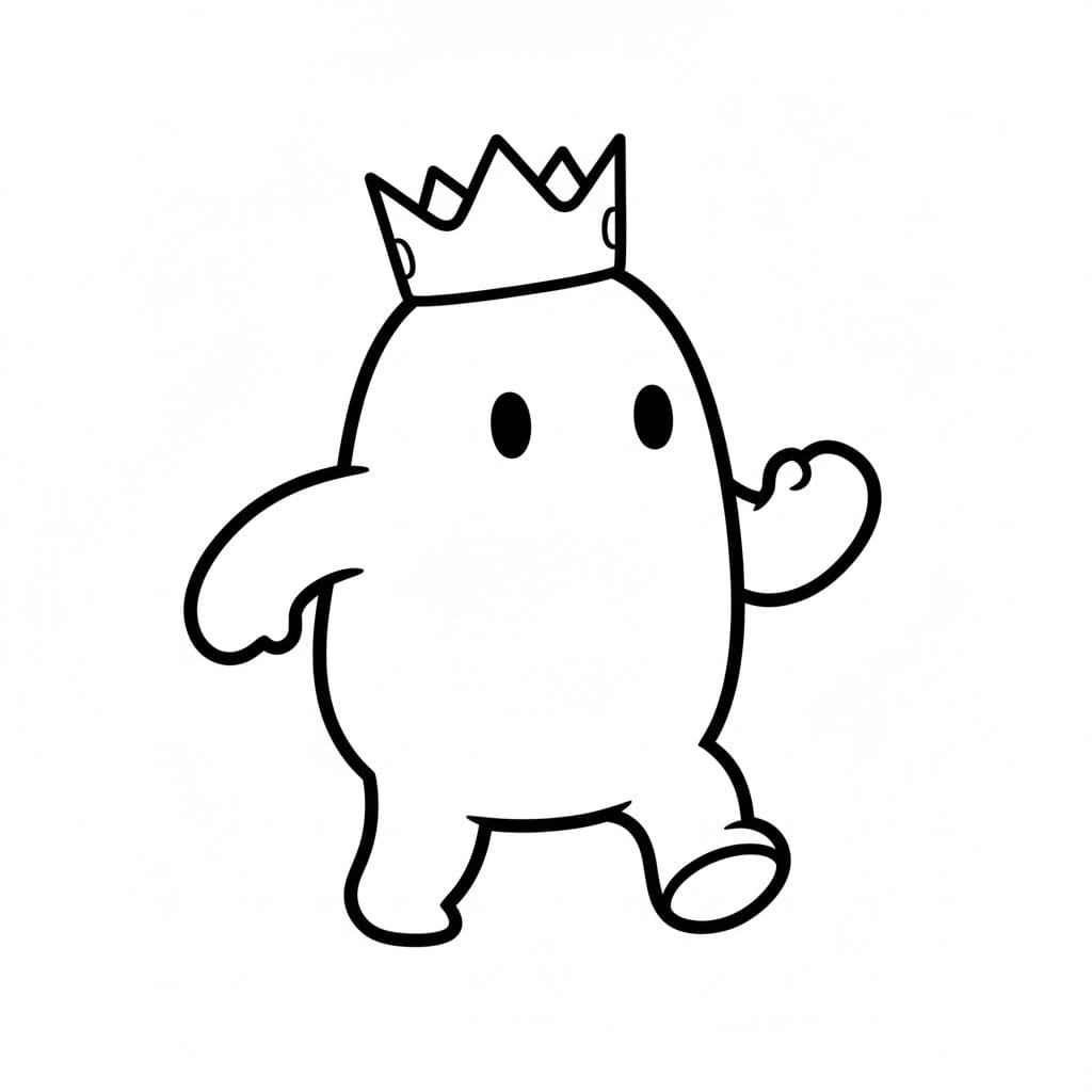 Kolorowanka Narysuj Fall Guys bezpłatny wydruku prosty