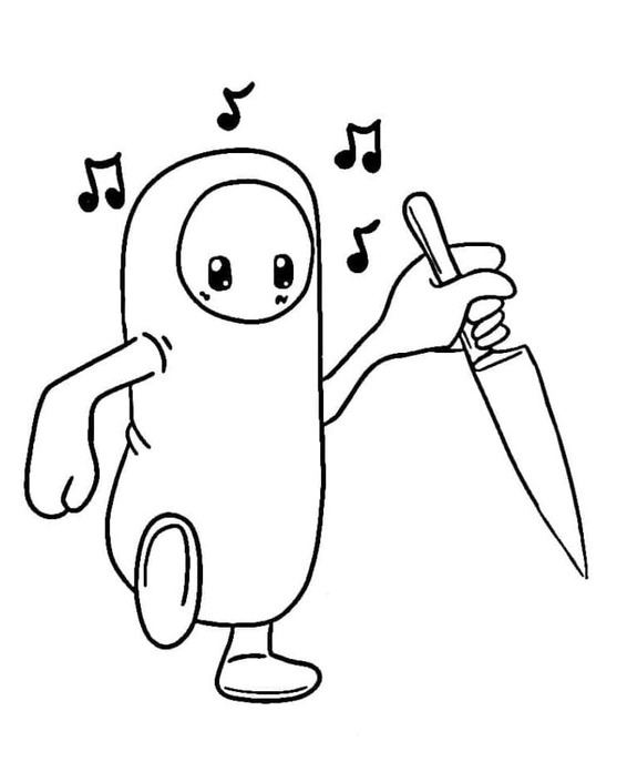 Kolorowanka Narysuj Fall Guys wydruku podstawowy