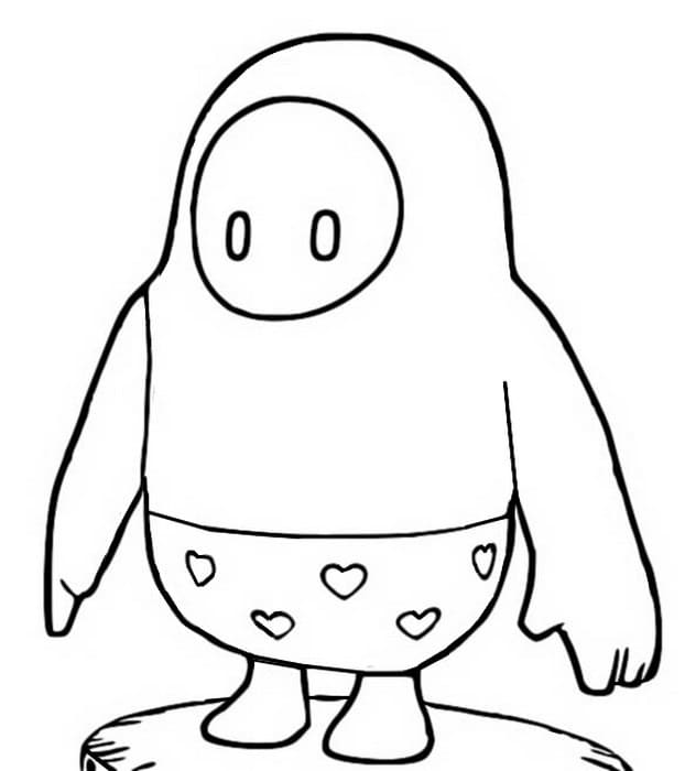 Kolorowanka Narysuj Fall Guys wydruku prosty