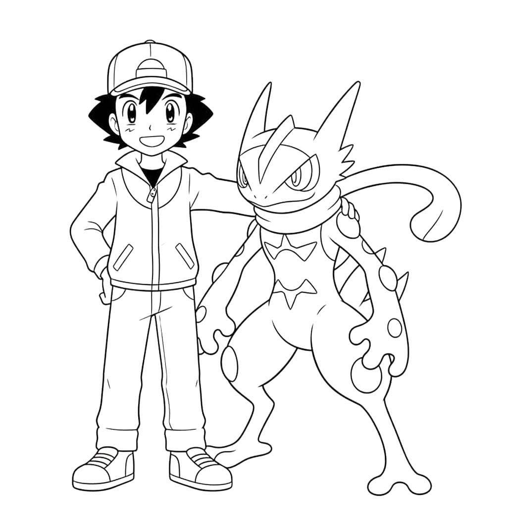 Kolorowanka Narysuj Greninja bezpłatny łatwy