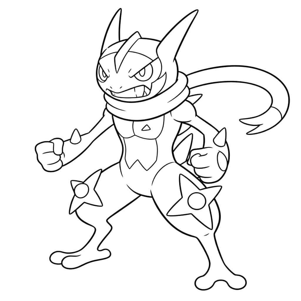 Kolorowanka Narysuj Greninja bezpłatny podstawowy